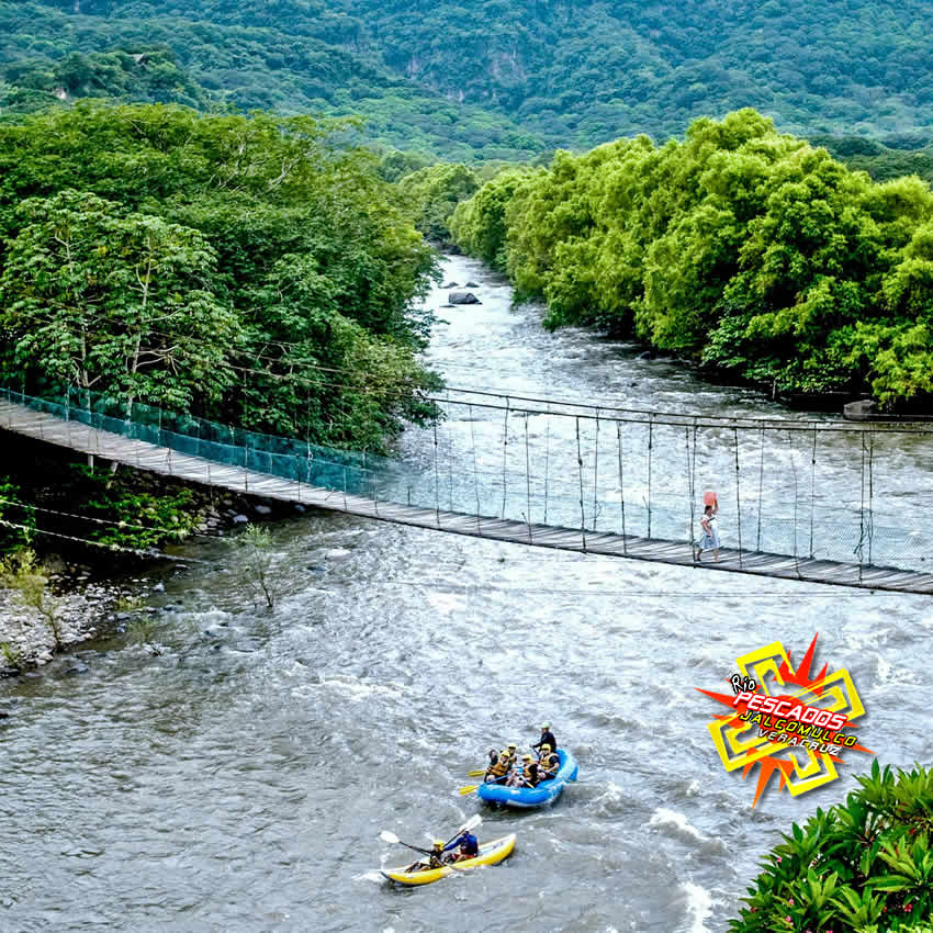 Puente Colgante Del Río Pescados Jalcomulco, Veracruz